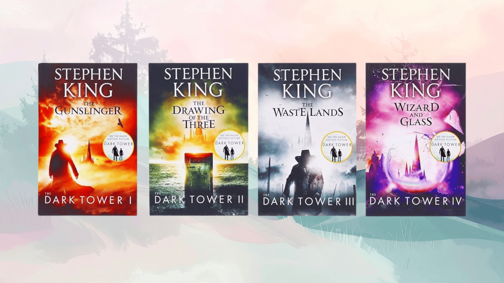 fantasy book collection with visually rich covers, featuring symbolic imagery, mystical elements, and epic narrative themes