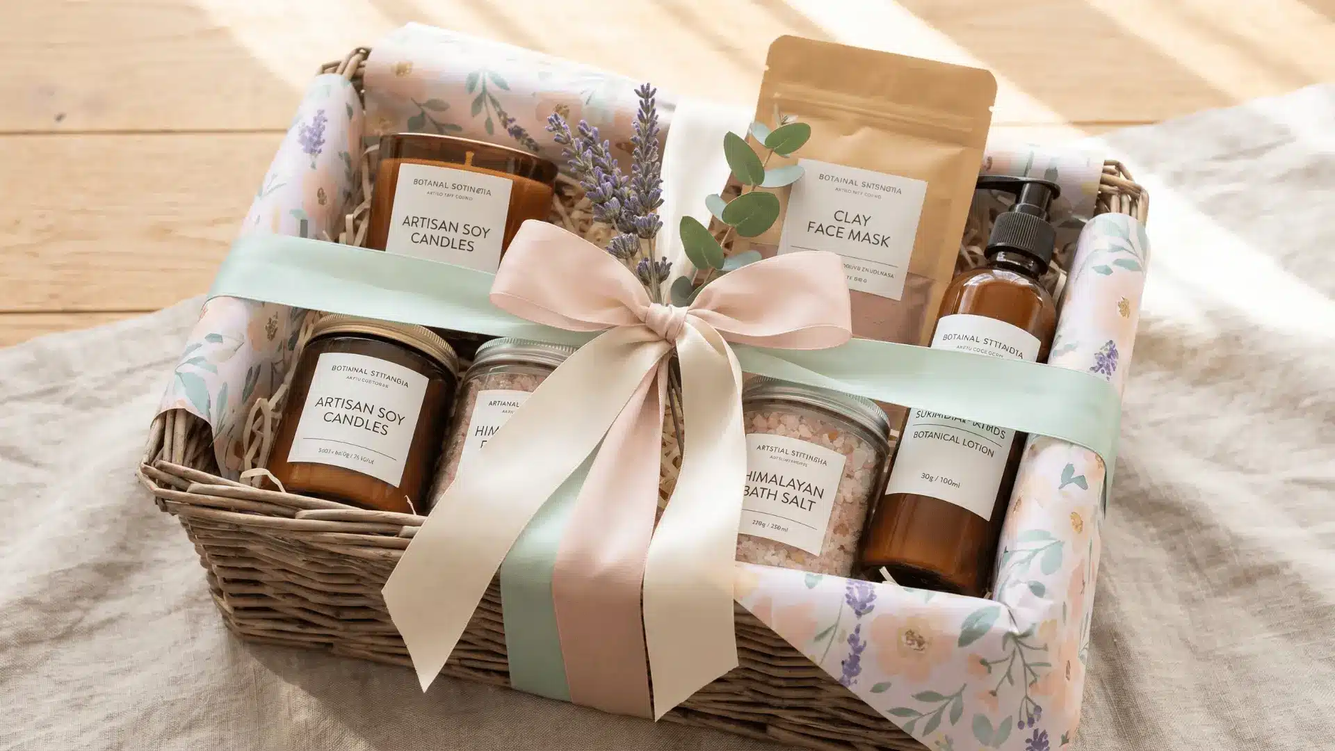 Minimal self-care gift basket with clean arrangement (1)