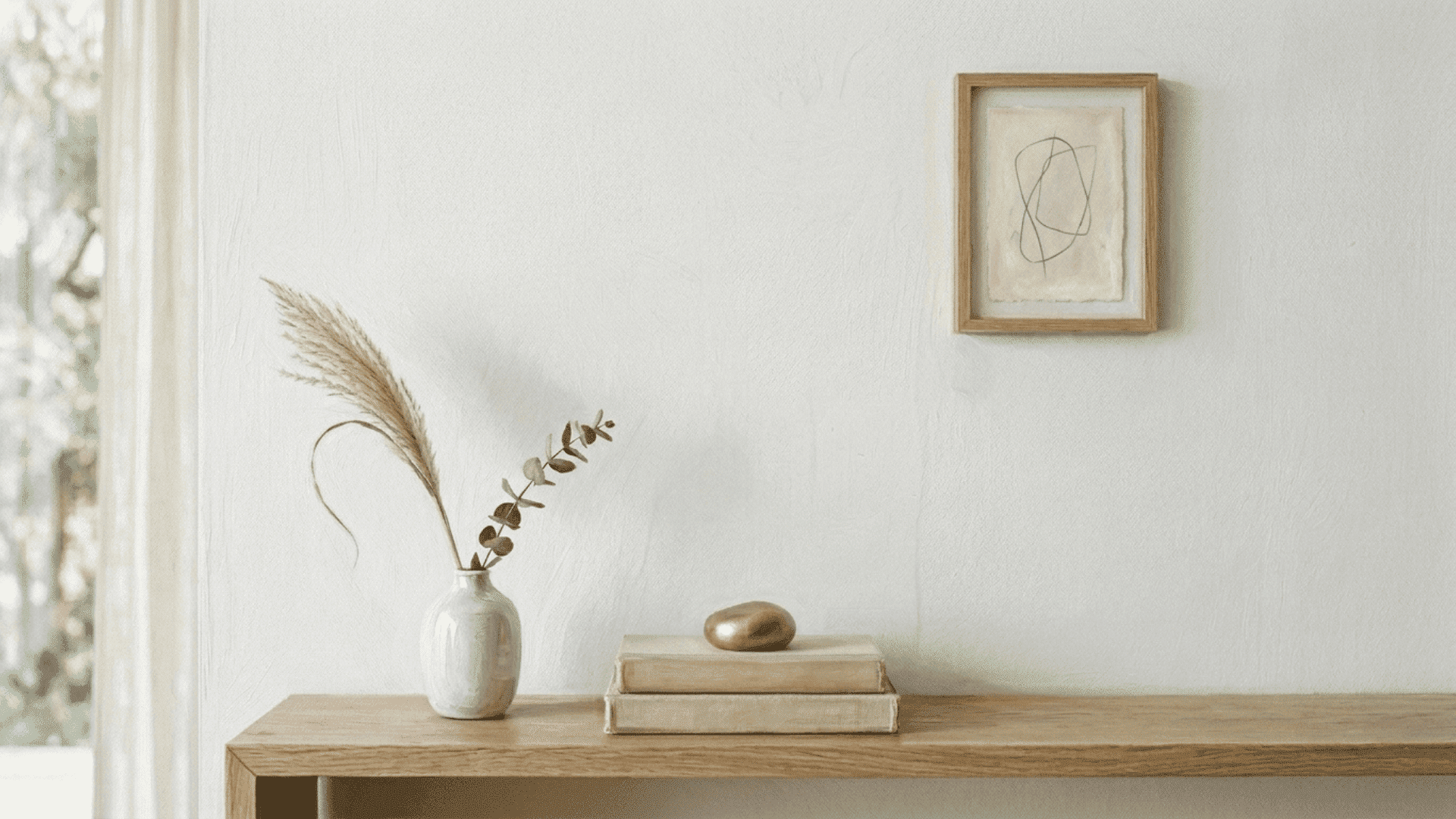 realistic minimal artwork with white space showing clarity openness and calm composition in color in art