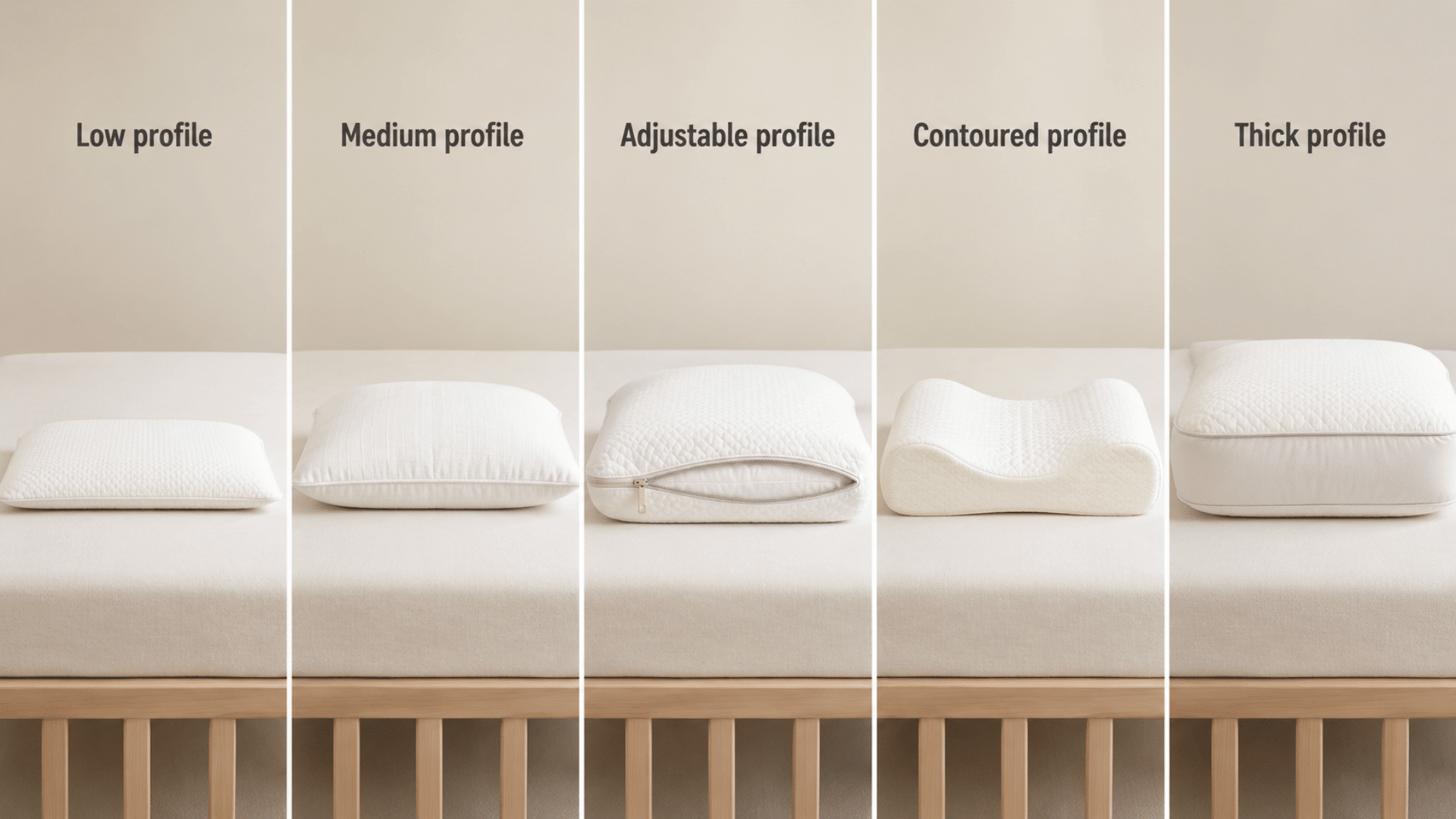 a side by side image showing different pillow profiles that can be used to make toddler pillow
