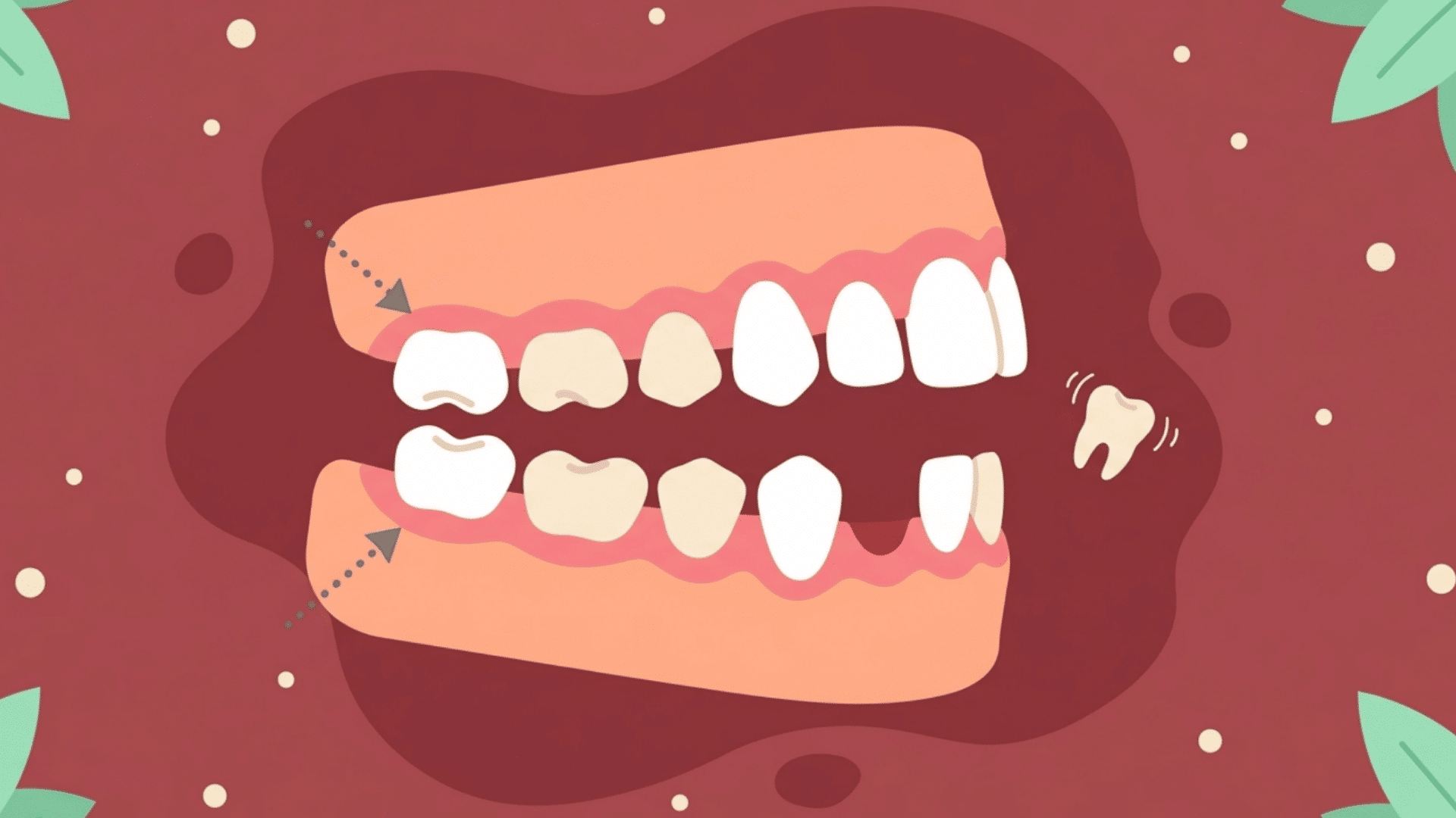 child losing baby teeth with permanent teeth growing in during tooth change stage
