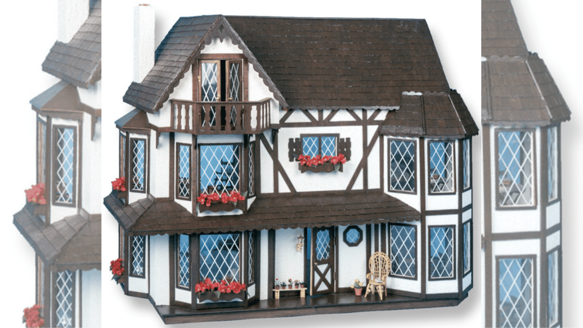 greenleaf dollhouse kits colorful on a blurred background