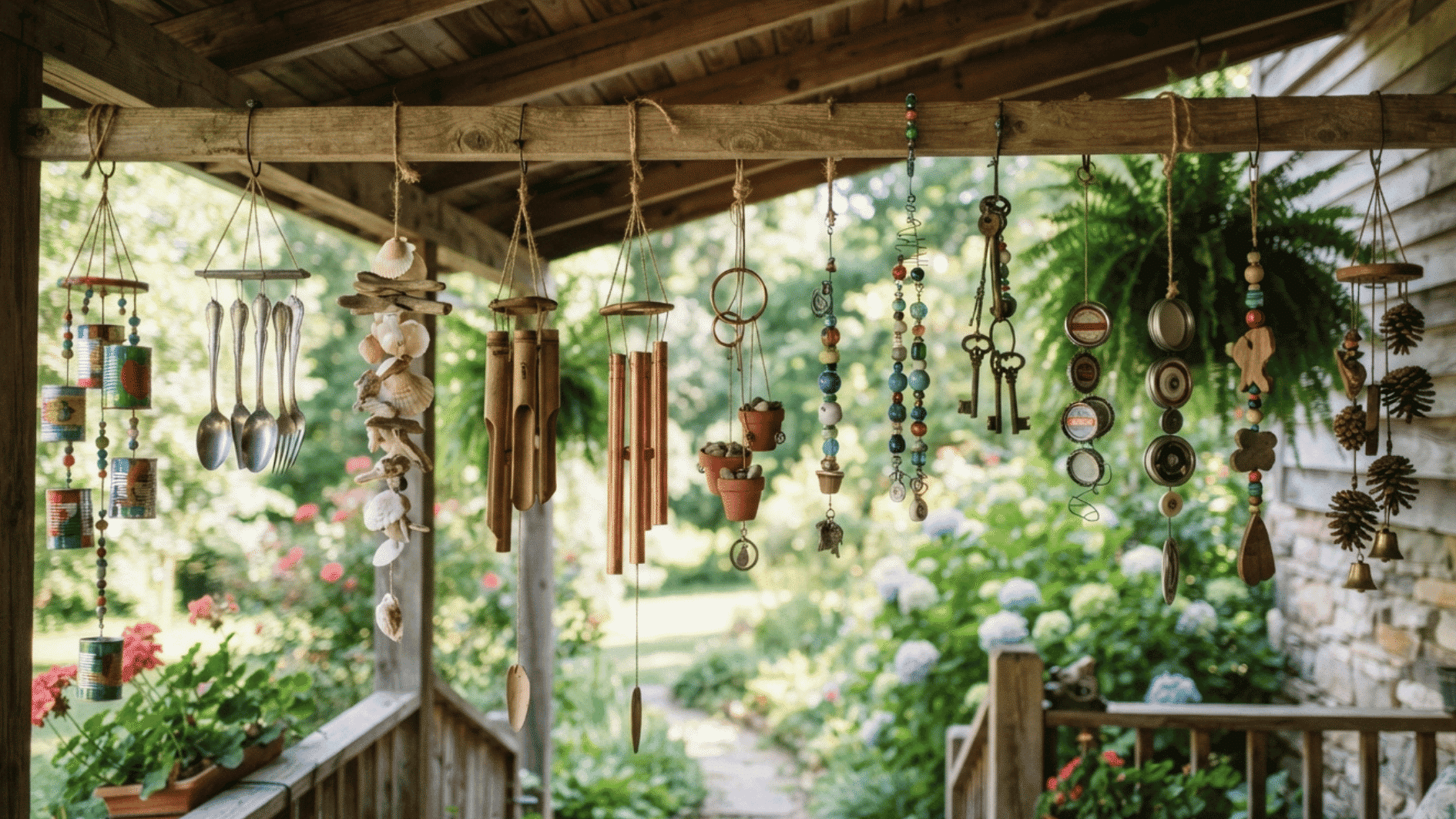 many types of wind charms together diy