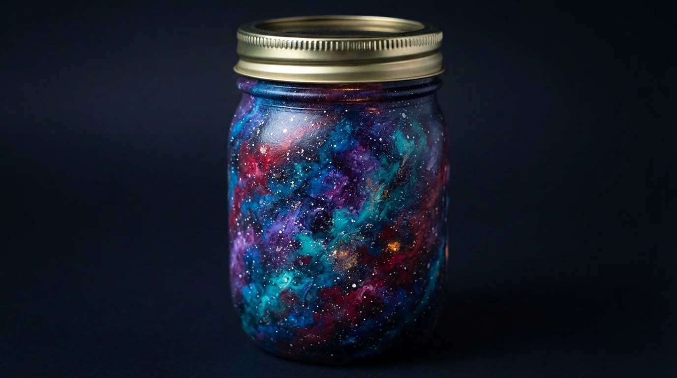 Mason jars with galaxy design