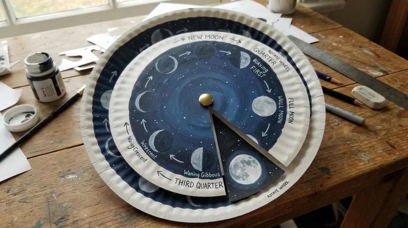 Moon Phases Wheel paper plates