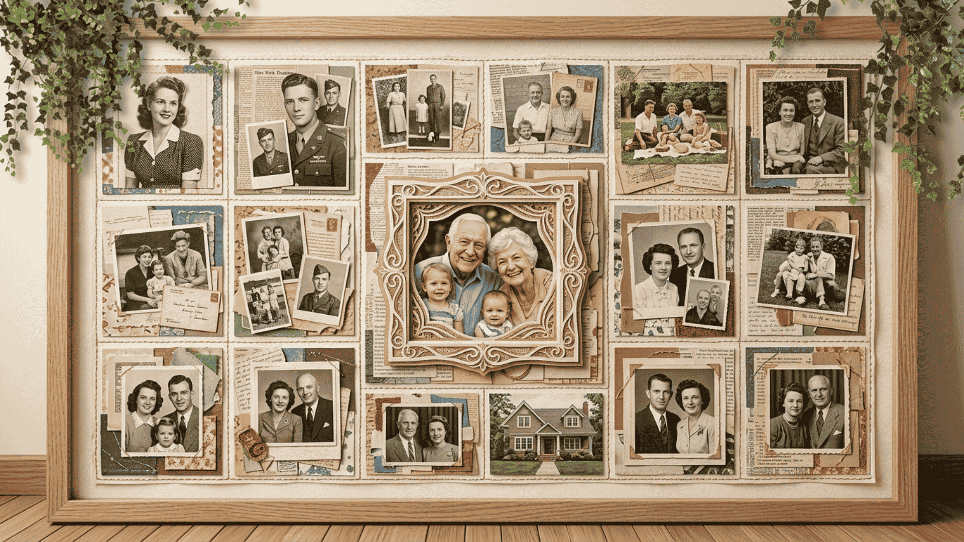 paper quilt memory collage craft with colorful squares showing family drawings messages and grandparents day memories on cardstock