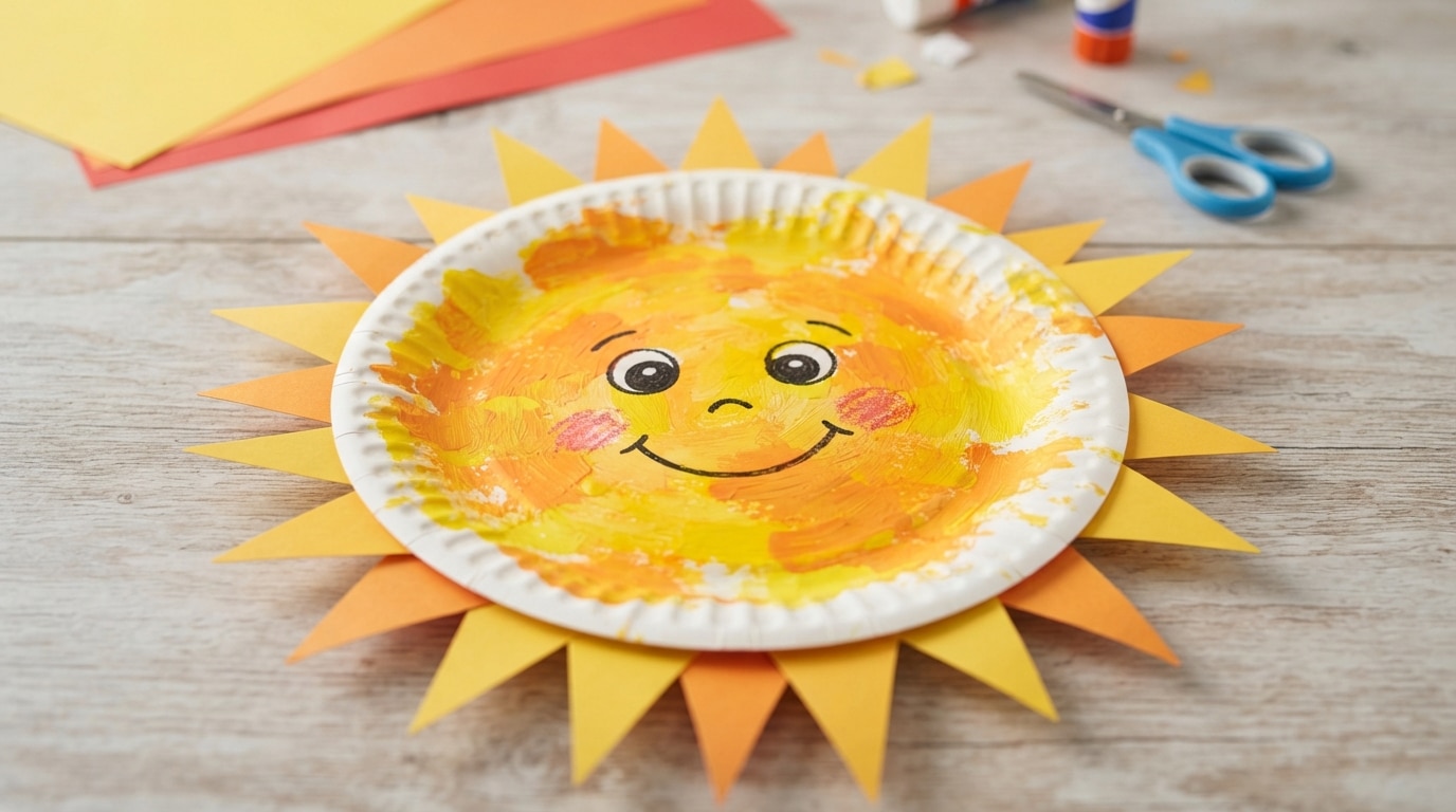 Paper plate sun solar flares