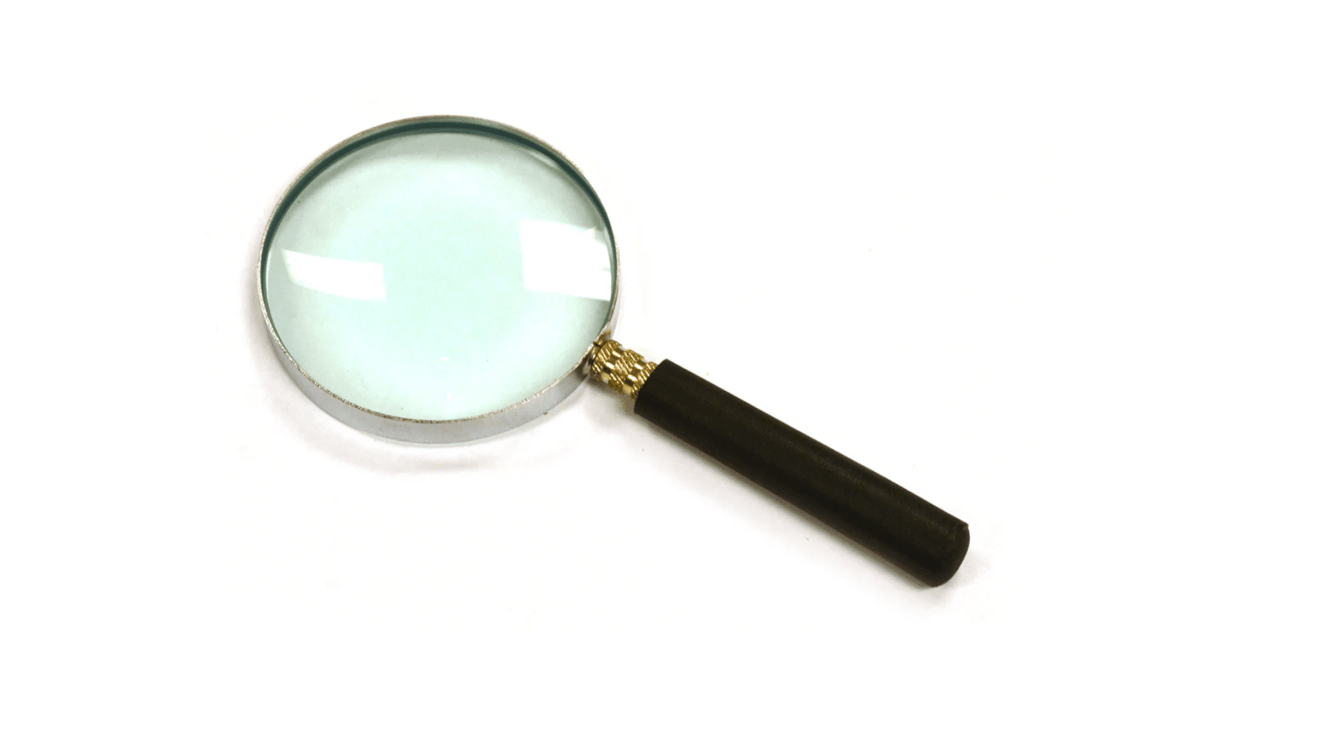 handheld magnifying glass with black handle and circular lens